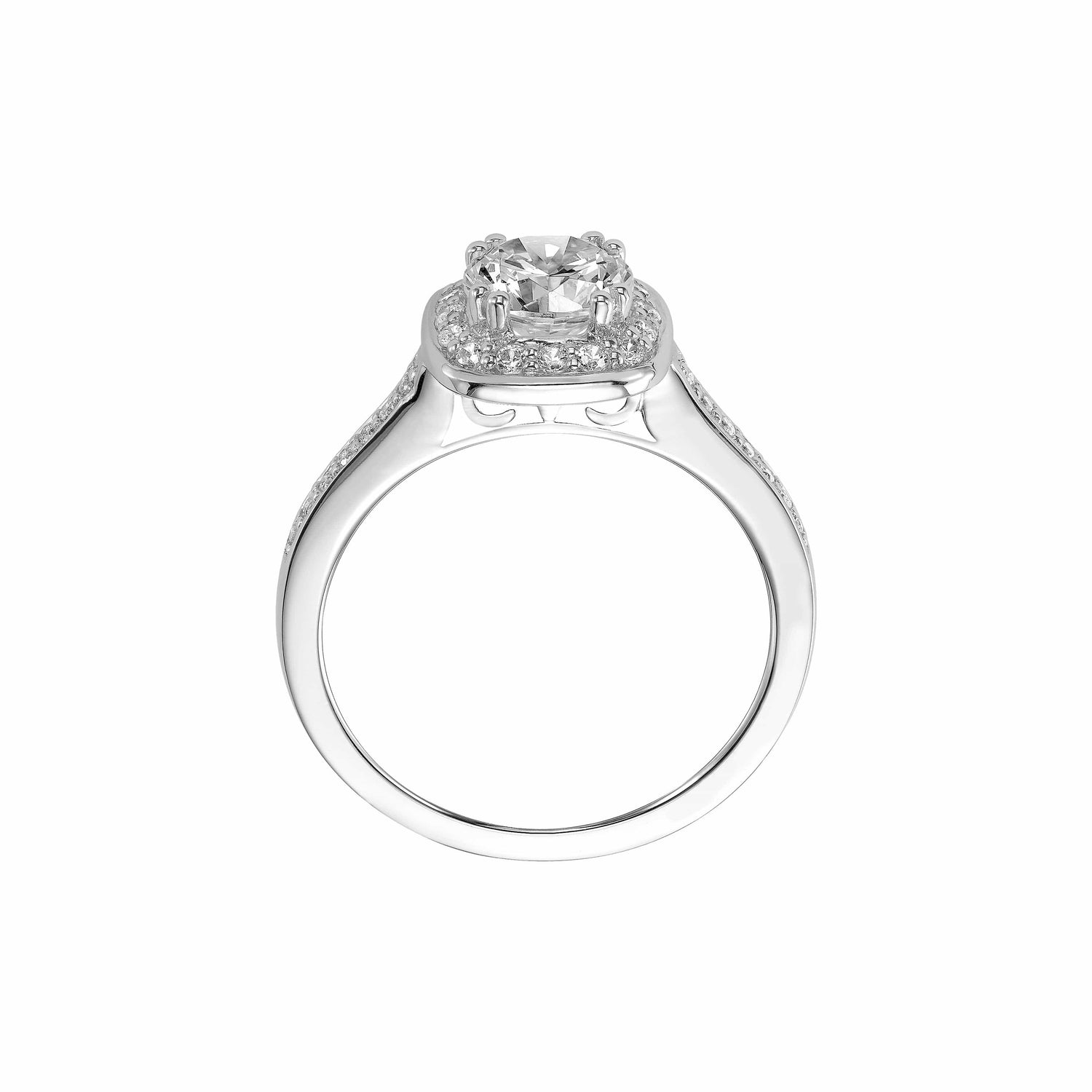 Diamond Halo Semi Mount Ring - Frederick Goldman- Diamond Cellar