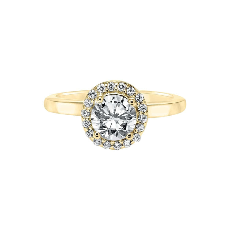 Diamond Halo Semi Mount Ring - Frederick Goldman- Diamond Cellar