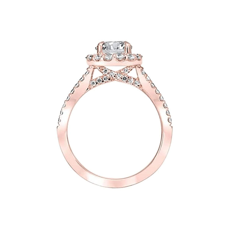Diamond Halo Semi Mount Ring - Frederick Goldman- Diamond Cellar