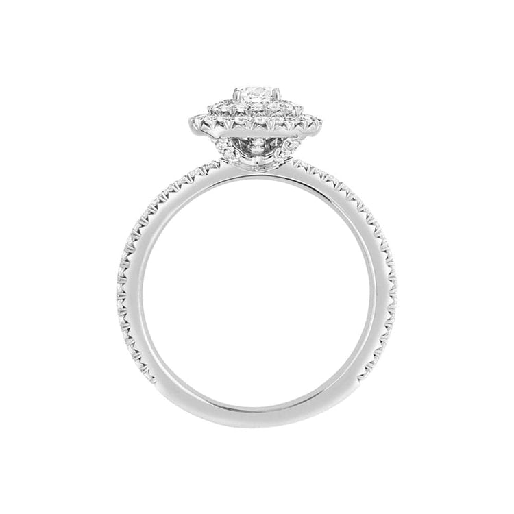 Double Halo Semi-Mount Ring - Diamond Cellar- Diamond Cellar