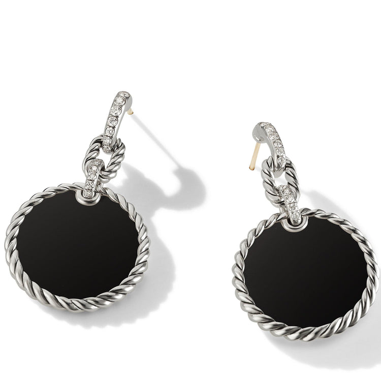 DY Elements Convertible Drop Earrings with Black Onyx and Pave Diamonds - David Yurman- Diamond Cellar