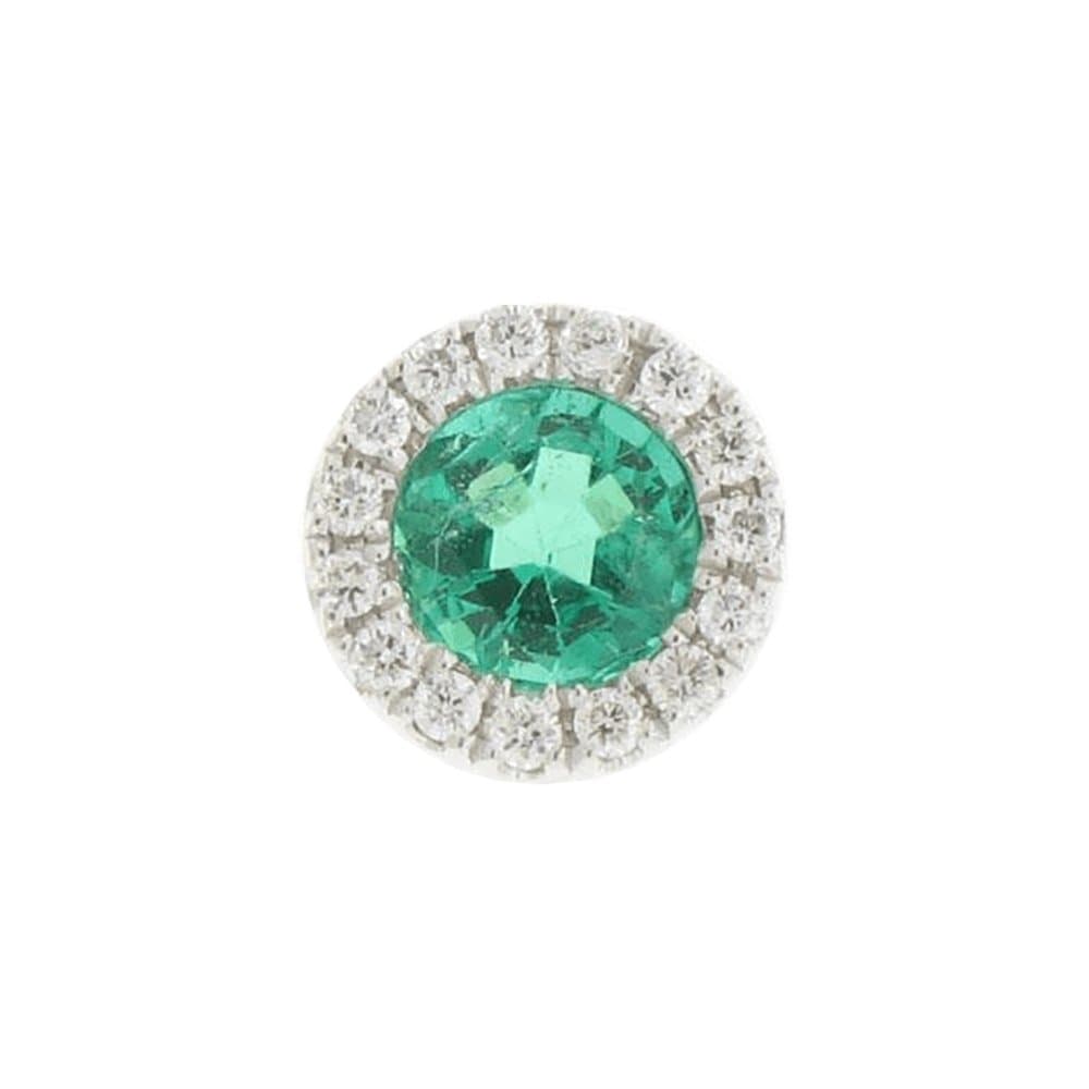 Emerald with Diamond Halo Encore Slide Pendant - CORDO- Diamond Cellar