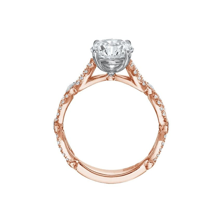 Extraordinary Twist Diamond Semi Mount Ring - Precision Set- Diamond Cellar