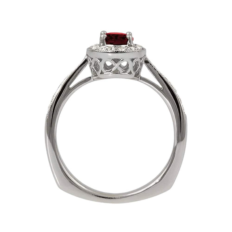 Garnet and Diamond Ring - Diamond Cellar- Diamond Cellar