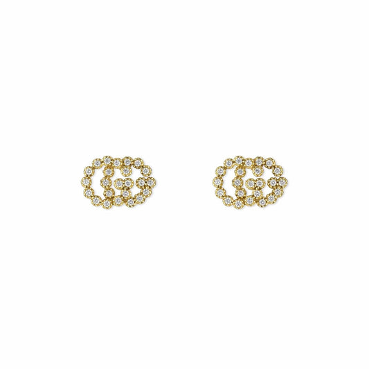 GG Running Stud Earrings with Diamonds - Gucci- Diamond Cellar