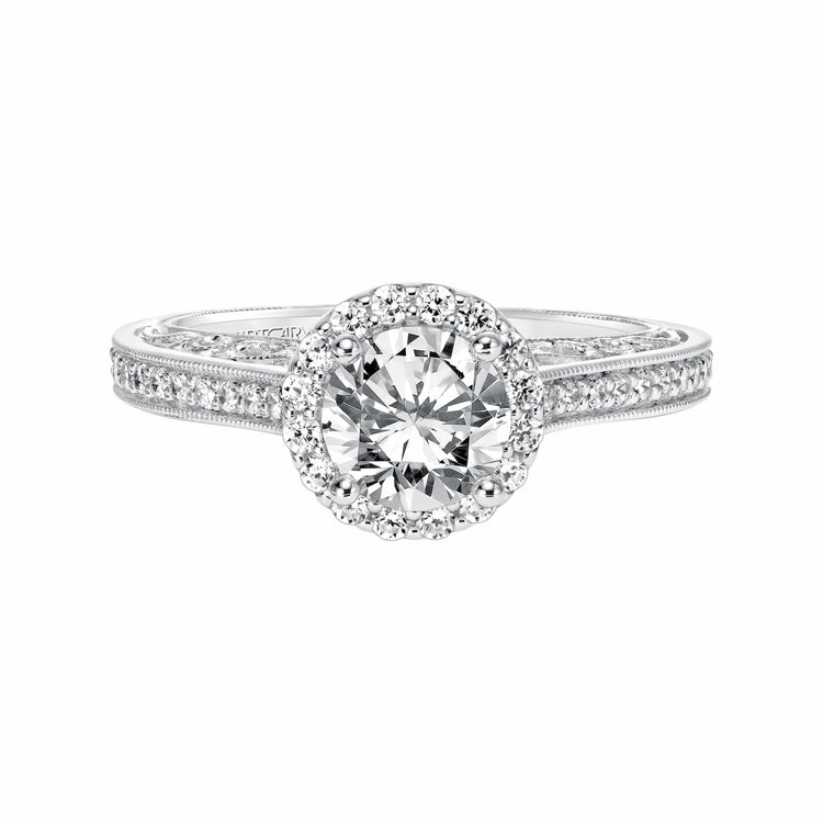 Indra Halo Diamond Semi Mount Ring - Frederick Goldman- Diamond Cellar