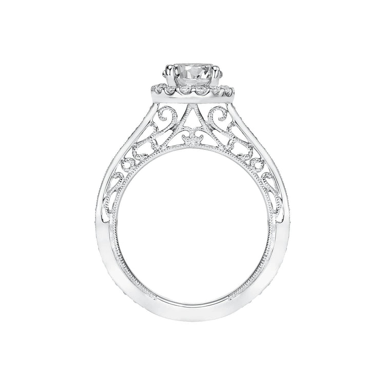Indra Halo Diamond Semi Mount Ring - Frederick Goldman- Diamond Cellar