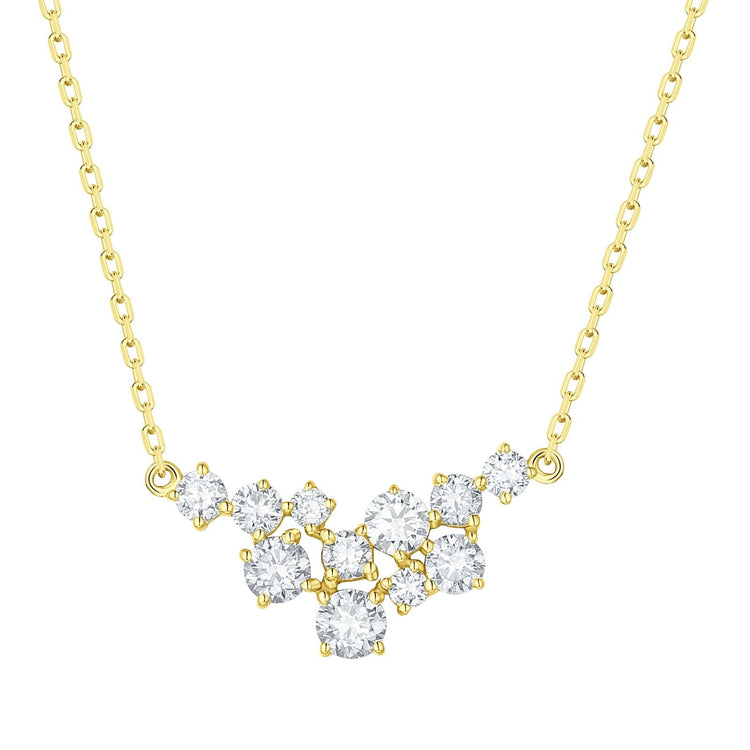 Lab Grown Diamond Cluster Necklace - Céleste Created Diamonds- Diamond Cellar