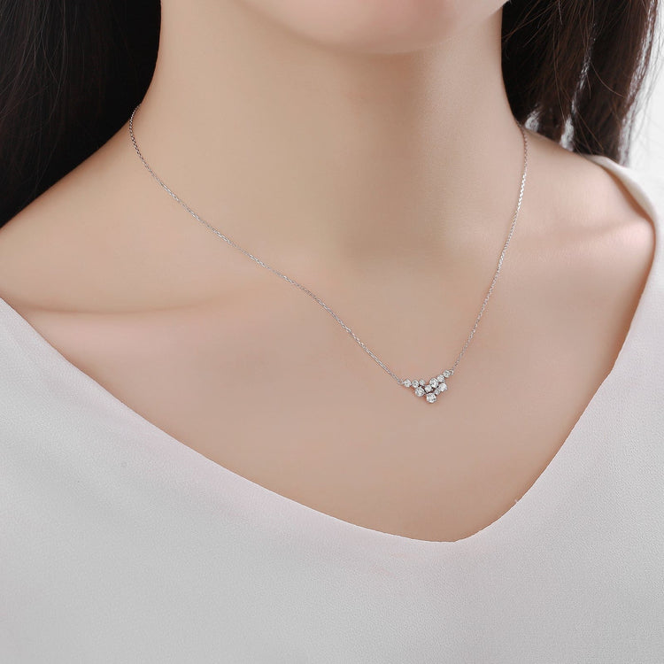 Lab Grown Diamond Cluster Necklace - Céleste Created Diamonds- Diamond Cellar