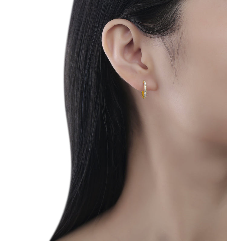 Lab Grown Diamond Huggie Earrings - Céleste Created Diamonds- Diamond Cellar