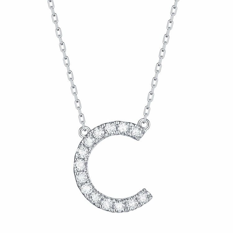 Lab Grown Diamond Initial "C" Necklace - Céleste Created Diamonds- Diamond Cellar