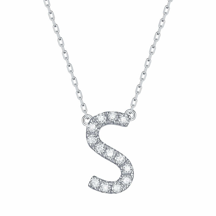 Lab Grown Diamond Initial "S" Necklace - Céleste Created Diamonds- Diamond Cellar