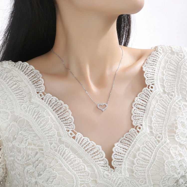 Lab Grown Diamond Open Heart Necklace - Céleste Created Diamonds- Diamond Cellar