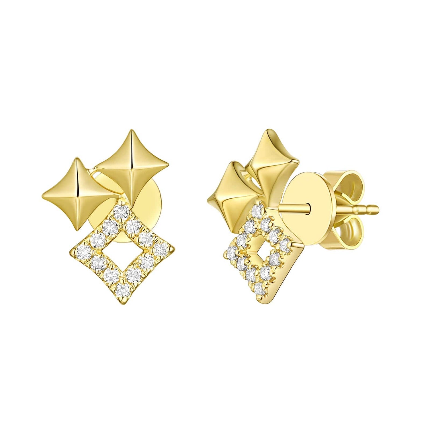 Lab Grown Diamond Trio Sparkle Earrings - Céleste Created Diamonds- Diamond Cellar