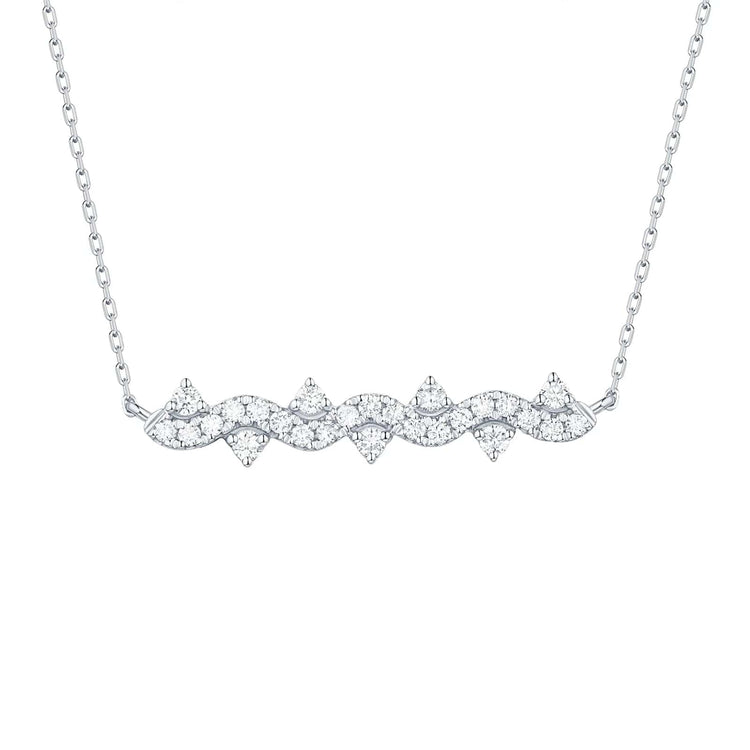 Lab Grown Diamond Wavy Necklace - Céleste Created Diamonds- Diamond Cellar
