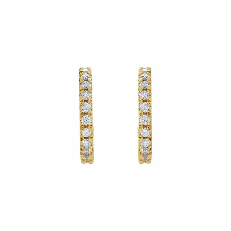 Lab Grown French Set "C" Huggie Hoop Earrings - Céleste Created Diamonds- Diamond Cellar