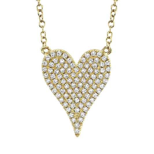 Medium Diamond Heart Necklace - Shy Creation- Diamond Cellar