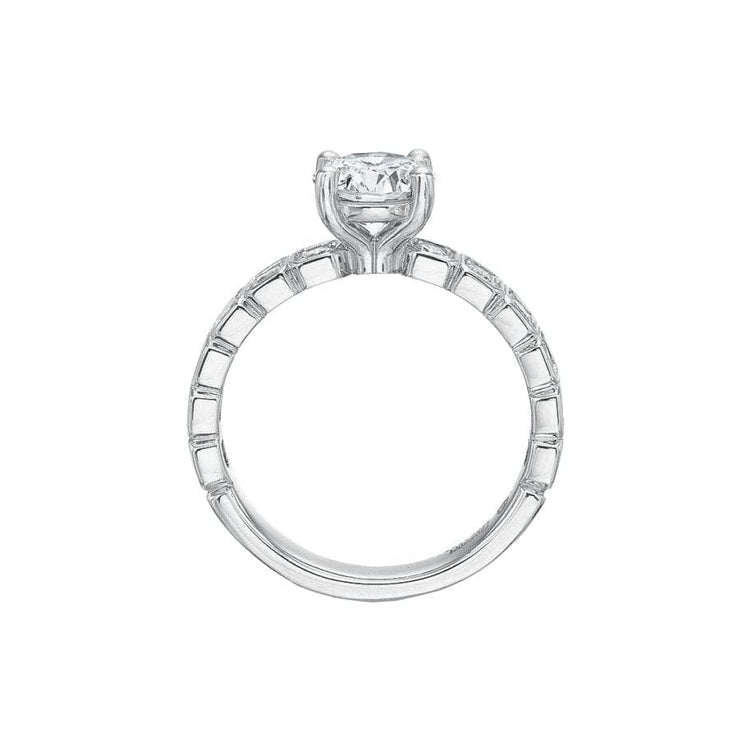 Modern Classic Diamond Semi Mount Ring - Precision Set- Diamond Cellar