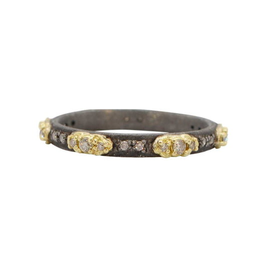 Old World Stacking Band with Champagne Diamonds - Armenta- Diamond Cellar