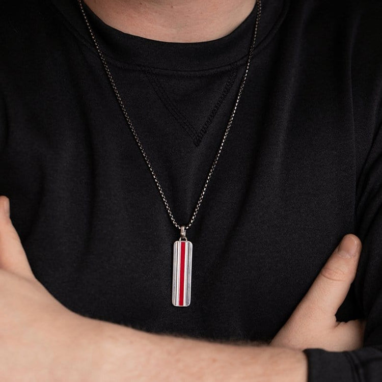 OSU Helmet Vertical Bar Necklace - Diamond Cellar- Diamond Cellar