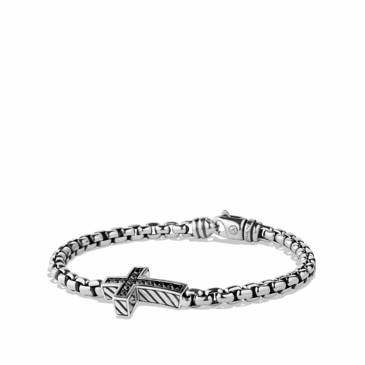 Pave Cross Bracelet with Black Diamonds - David Yurman- Diamond Cellar
