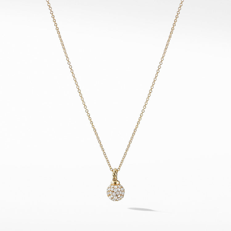 Petite Solari Pave Pendant Necklace with Diamonds in 18K Gold - David Yurman- Diamond Cellar