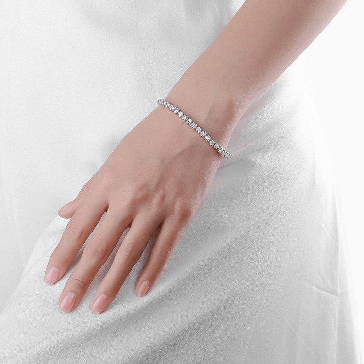 Platinum Lab Grown Diamond Classic Tennis Bracelet (10 tcw) - Céleste Created Diamonds- Diamond Cellar