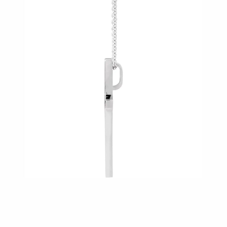 Polished Cross Necklace in White Gold - Diamond Cellar- Diamond Cellar