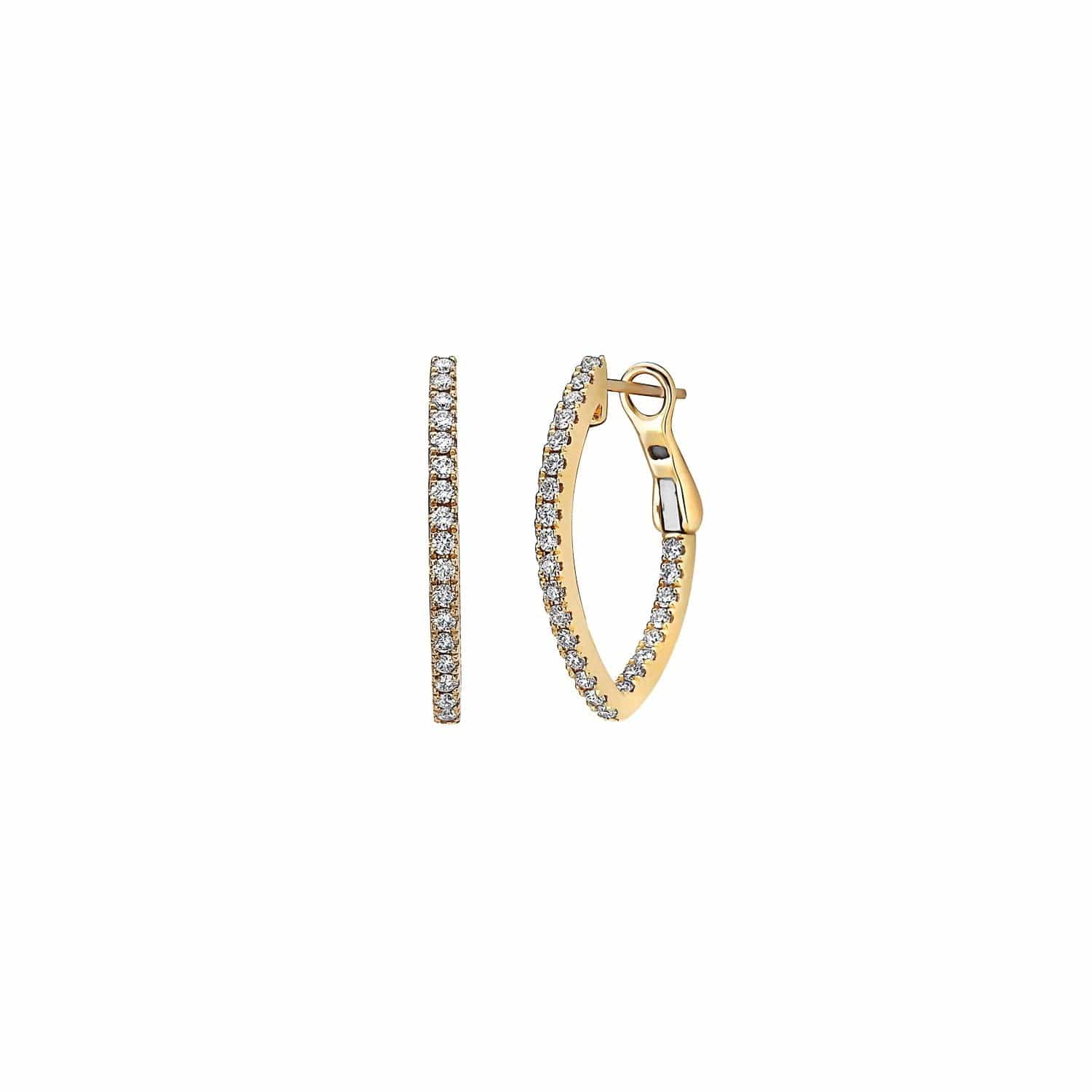 Precious Pastel Diamond V Hoop Earrings - Charles Krypell- Diamond Cellar