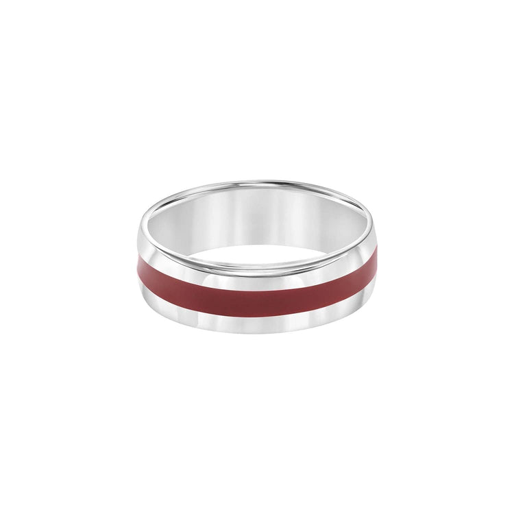 Red Stripe 7mm Band - Frederick Goldman- Diamond Cellar