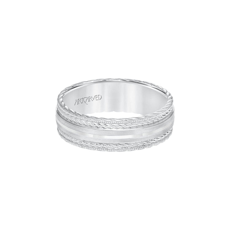 Rope and Milgrain 7mm Band - Frederick Goldman- Diamond Cellar