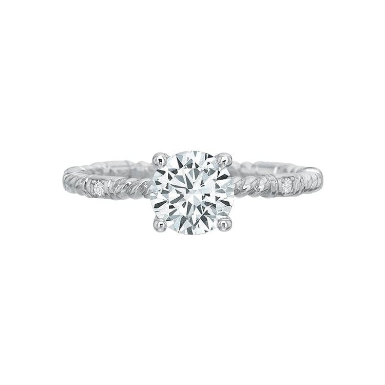Rope Diamond Station Semi Mount Ring - Precision Set- Diamond Cellar