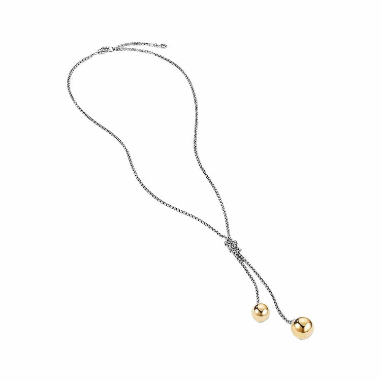 Solari Knot Necklace with Yellow Gold Domes and Diamonds - David Yurman- Diamond Cellar