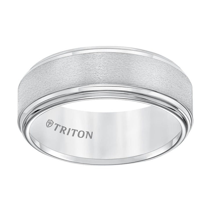 Step Edge Satin Center Contemporary Band - Frederick Goldman- Diamond Cellar