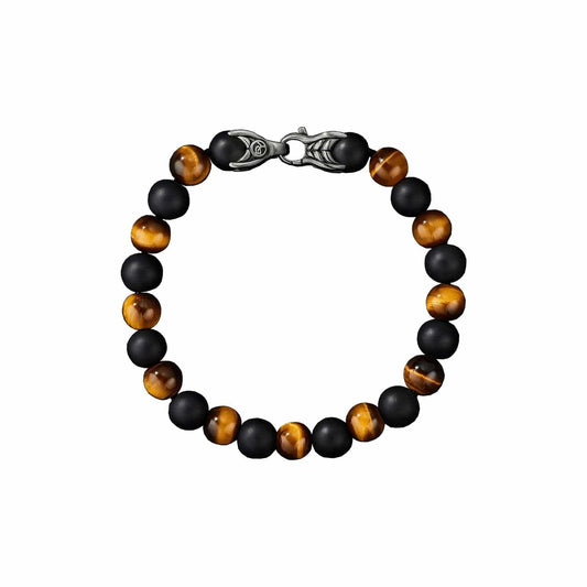 Tiger's Eye & Black Onyx Spiritual Beads Bracelet - David Yurman- Diamond Cellar