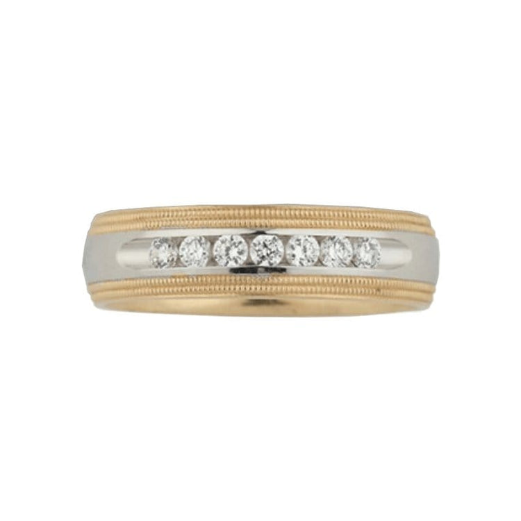 Two-Tone Diamond Band - Diamond Cellar- Diamond Cellar