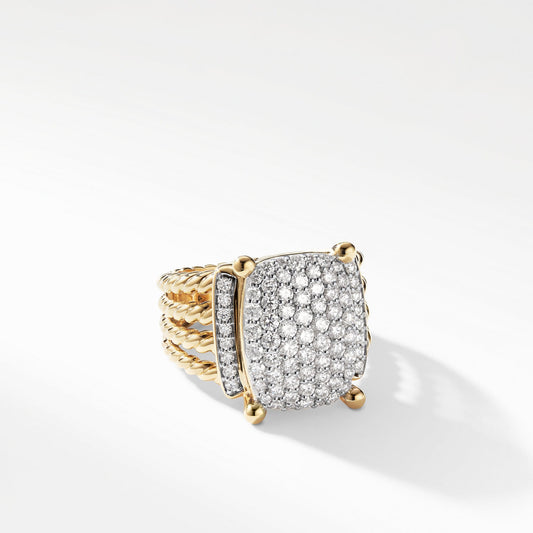 Wheaton Ring with Diamonds in Gold - David Yurman- Diamond Cellar