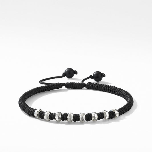 Woven Bracelet in Black Nylon with Black Onyx - David Yurman- Diamond Cellar