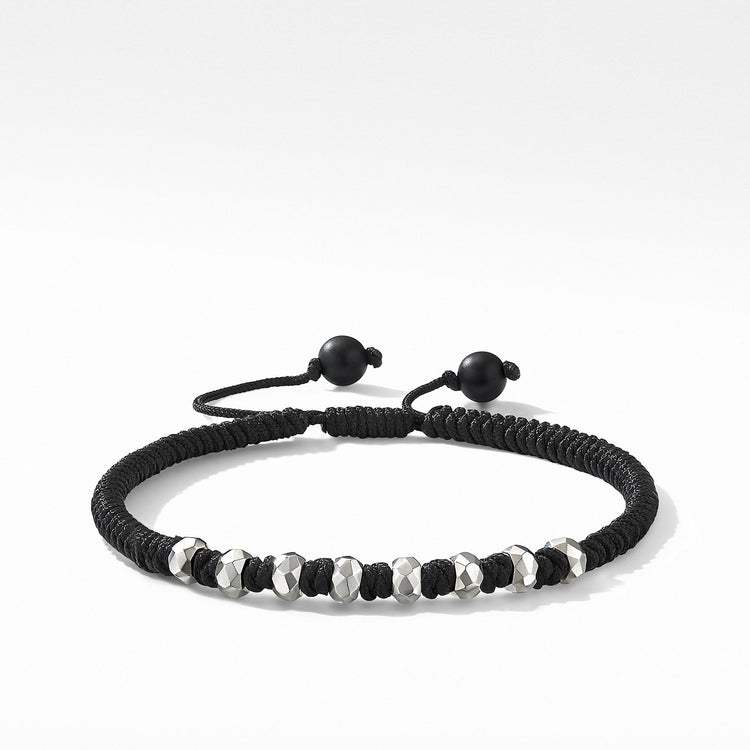 Woven Bracelet in Black Nylon with Black Onyx - David Yurman- Diamond Cellar