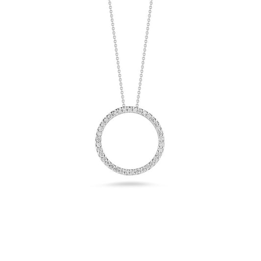 Medium Diamond Open Circle Pendant
