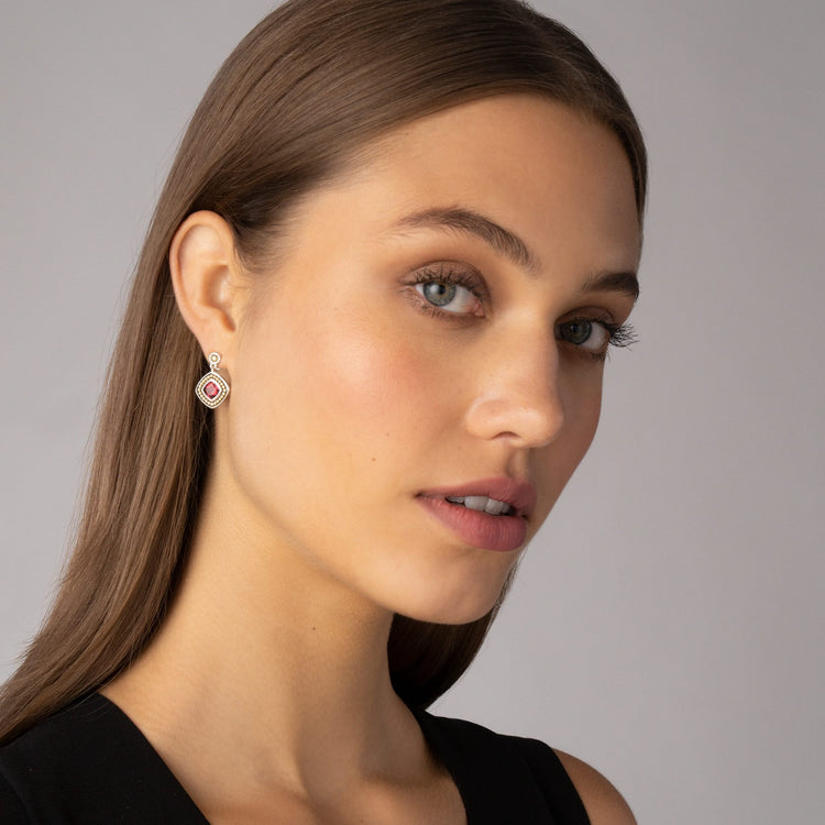 Rhodolite Garnet Drop Earrings