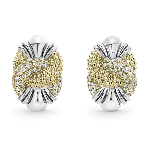 Caviar Diamond Knot Earrings