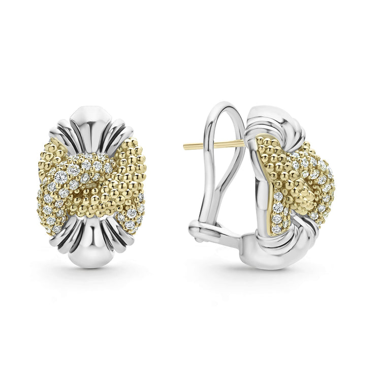 Caviar Diamond Knot Earrings
