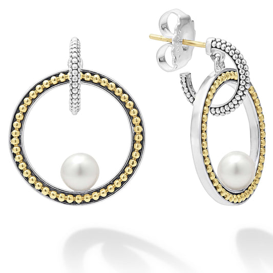 Caviar Pearl Drop Earrings