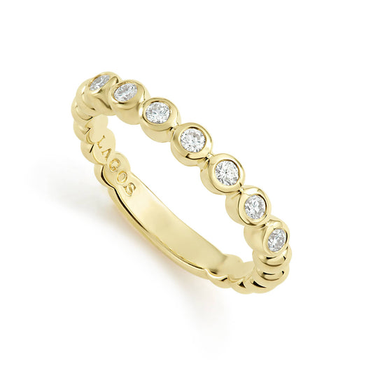 18K Gold and Diamond Stacking Ring Size 7