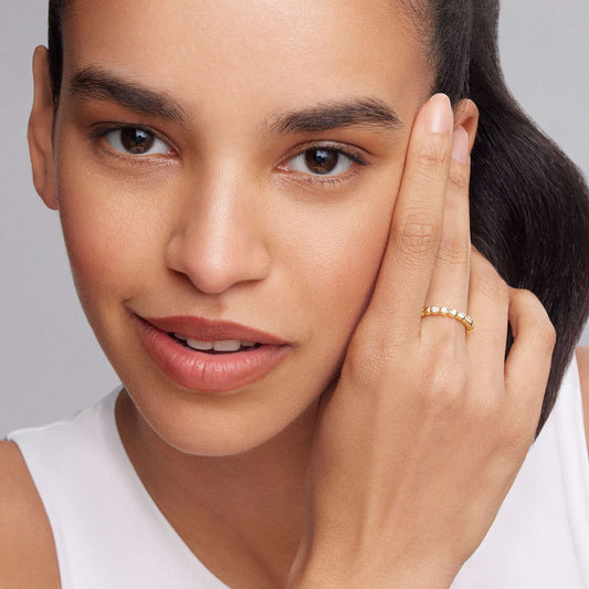 18K Gold and Diamond Stacking Ring Size 7