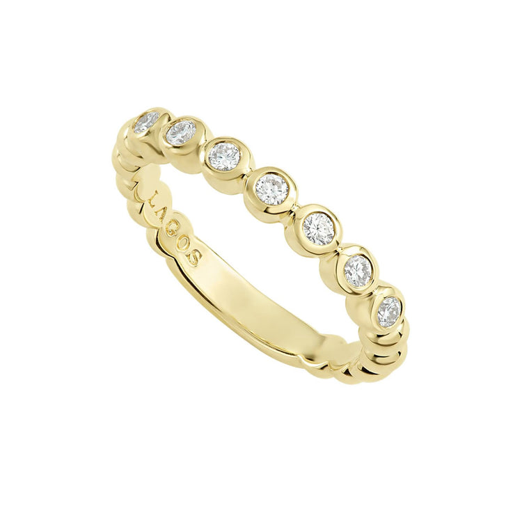 18k Gold Diamond Stacking Ring Set (Size 7)