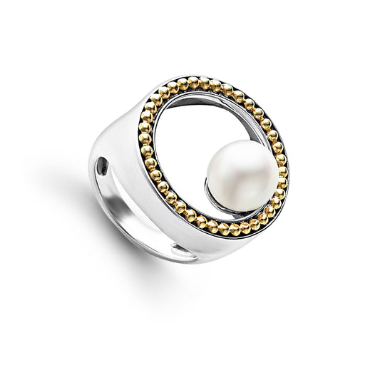 Circle Pearl Statement Ring (Size 6)