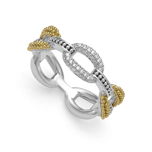 Small 18K Gold Eternity Diamond Ring (Size 6)