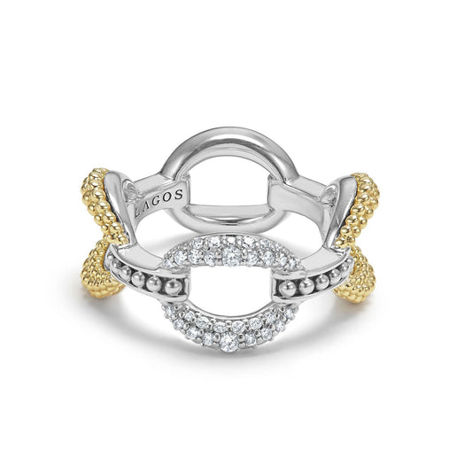 Large 18K Gold Eternity Diamond Ring